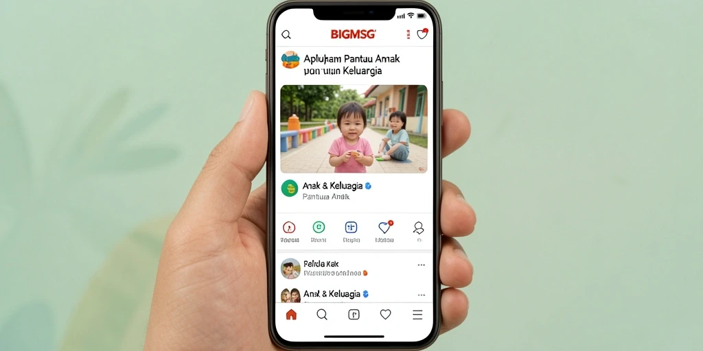 Antarmuka utama BIGMSG untuk memantau anak dengan mudah.