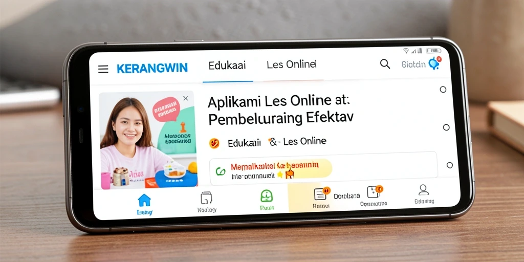 Antarmuka KERANGWIN yang ramah pengguna dan interaktif untuk Les Online.